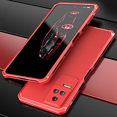 Luxury Aluminum Metal Cover Case 360 Degrees P02 for Xiaomi Redmi K50 5G Red