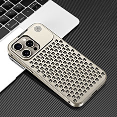 Luxury Aluminum Metal Cover Case 360 Degrees QC3 for Apple iPhone 15 Pro Gold
