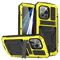 Luxury Aluminum Metal Cover Case 360 Degrees RJ2 for Apple iPhone 15 Pro Max Yellow