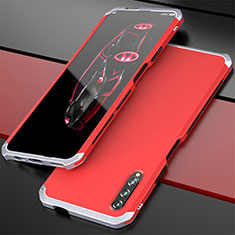 Luxury Aluminum Metal Cover Case for Huawei Honor 9X Pro Silver and Red