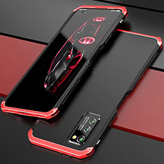 Luxury Aluminum Metal Cover Case for Huawei Honor V30 5G Red and Black