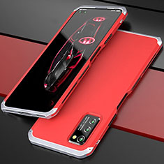 Luxury Aluminum Metal Cover Case for Huawei Honor V30 5G Silver and Red