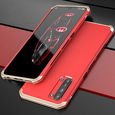 Luxury Aluminum Metal Cover Case for Oppo F15 Gold and Red