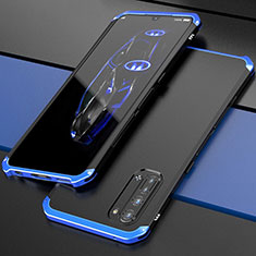 Luxury Aluminum Metal Cover Case for Oppo K7 5G Blue and Black