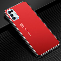 Luxury Aluminum Metal Cover Case for Oppo Reno5 5G Red