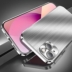 Luxury Aluminum Metal Cover Case M06 for Apple iPhone 14 Plus Silver