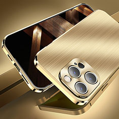 Luxury Aluminum Metal Cover Case M06 for Apple iPhone 15 Pro Gold