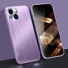 Luxury Aluminum Metal Cover Case M09 for Apple iPhone 15 Plus Purple