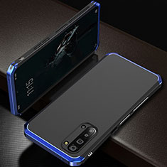 Luxury Aluminum Metal Cover Case T01 for Oppo A91 Blue and Black