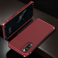 Luxury Aluminum Metal Cover Case T01 for Oppo A91 Red