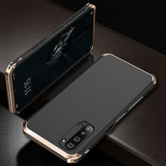 Luxury Aluminum Metal Cover Case T01 for Oppo F15 Gold and Black