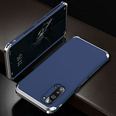 Luxury Aluminum Metal Cover Case T01 for Oppo Reno3 Blue