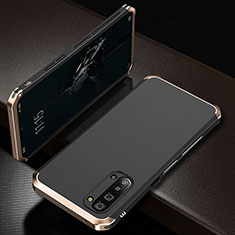 Luxury Aluminum Metal Cover Case T01 for Oppo Reno3 Gold and Black