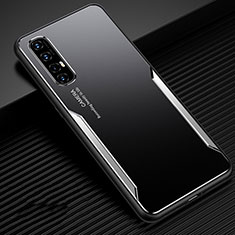 Luxury Aluminum Metal Cover Case T01 for Oppo Reno3 Pro Silver