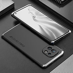 Luxury Aluminum Metal Cover Case T01 for Xiaomi Mi 11 Lite 5G Silver and Black