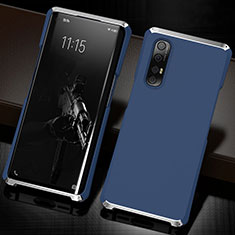 Luxury Aluminum Metal Cover Case T02 for Oppo Reno3 Pro Blue