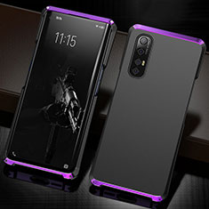 Luxury Aluminum Metal Cover Case T02 for Oppo Reno3 Pro Purple