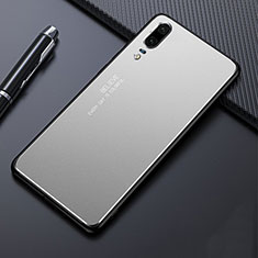 Luxury Aluminum Metal Cover Case T03 for Huawei P20 Silver