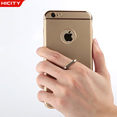 Luxury Aluminum Metal Cover with Finger Ring Stand for Apple iPhone 6 Plus Gold