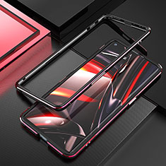 Luxury Aluminum Metal Frame Cover Case A01 for Oppo Find X2 Neo Red and Black