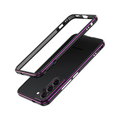 Luxury Aluminum Metal Frame Cover Case A01 for Samsung Galaxy S21 Plus 5G Purple