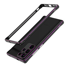 Luxury Aluminum Metal Frame Cover Case A01 for Samsung Galaxy S24 Ultra 5G Purple