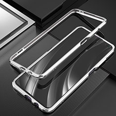 Luxury Aluminum Metal Frame Cover Case A01 for Xiaomi Redmi K30 4G Silver