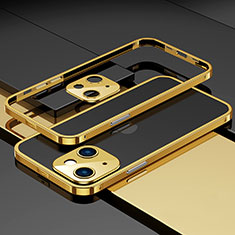 Luxury Aluminum Metal Frame Cover Case A03 for Apple iPhone 13 Mini Gold