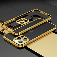 Luxury Aluminum Metal Frame Cover Case A03 for Apple iPhone 13 Pro Max Gold