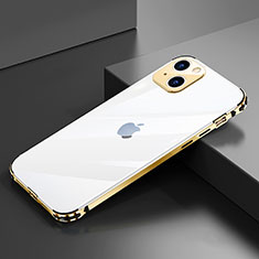 Luxury Aluminum Metal Frame Cover Case A06 for Apple iPhone 14 Plus Gold