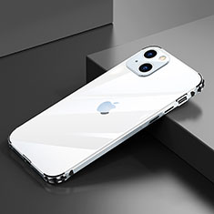 Luxury Aluminum Metal Frame Cover Case A06 for Apple iPhone 14 Plus Silver