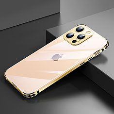 Luxury Aluminum Metal Frame Cover Case A06 for Apple iPhone 16 Pro Max Gold