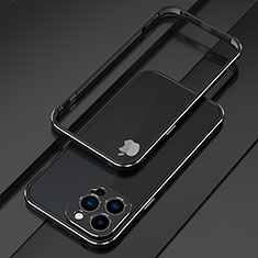 Luxury Aluminum Metal Frame Cover Case for Apple iPhone 13 Pro Max Silver and Black