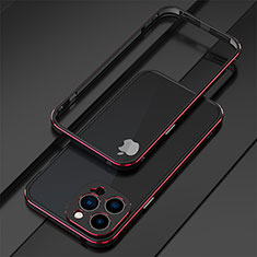 Luxury Aluminum Metal Frame Cover Case for Apple iPhone 15 Pro Max Red and Black