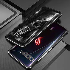 Luxury Aluminum Metal Frame Cover Case for Asus ROG Phone 3 Silver and Black