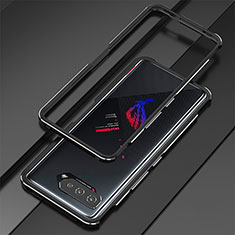 Luxury Aluminum Metal Frame Cover Case for Asus ROG Phone 5 Ultimate Silver and Black