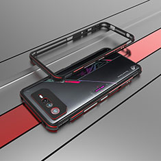 Luxury Aluminum Metal Frame Cover Case for Asus ROG Phone 6 Pro Red and Black