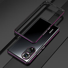 Luxury Aluminum Metal Frame Cover Case for Huawei Honor 50 Pro 5G Purple