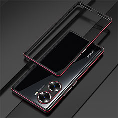 Luxury Aluminum Metal Frame Cover Case for Huawei Honor 60 5G Red and Black