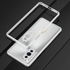 Luxury Aluminum Metal Frame Cover Case for Huawei Nova 10 Silver