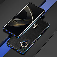 Luxury Aluminum Metal Frame Cover Case for Huawei Nova 11 Blue and Black