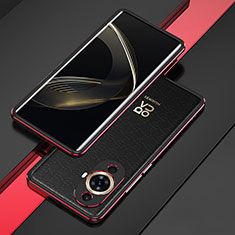 Luxury Aluminum Metal Frame Cover Case for Huawei Nova 11 Red and Black