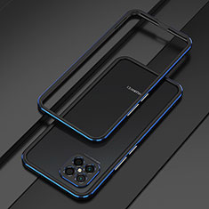 Luxury Aluminum Metal Frame Cover Case for Huawei Nova 8 SE 4G Blue and Black