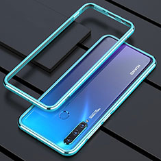 Luxury Aluminum Metal Frame Cover Case for Huawei P30 Lite XL Blue