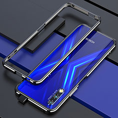 Luxury Aluminum Metal Frame Cover Case for Huawei Y9 Prime (2019) Silver and Black