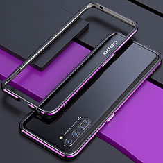 Luxury Aluminum Metal Frame Cover Case for Oppo F15 Purple