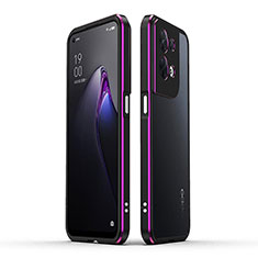 Luxury Aluminum Metal Frame Cover Case for Oppo Reno9 Pro 5G Purple