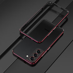 Luxury Aluminum Metal Frame Cover Case for Samsung Galaxy S24 5G Red and Black