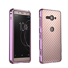 Luxury Aluminum Metal Frame Cover Case for Sony Xperia XZ2 Compact Purple