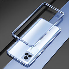 Luxury Aluminum Metal Frame Cover Case for Vivo iQOO 7 5G Sky Blue